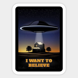 Vintage colored ufo Sticker